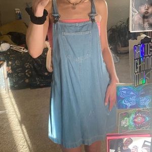 Denim overall dress
